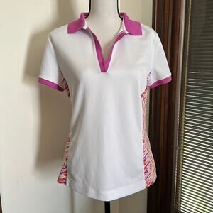 Callaway | Fitted White, Purple, and Orange Tee Size M